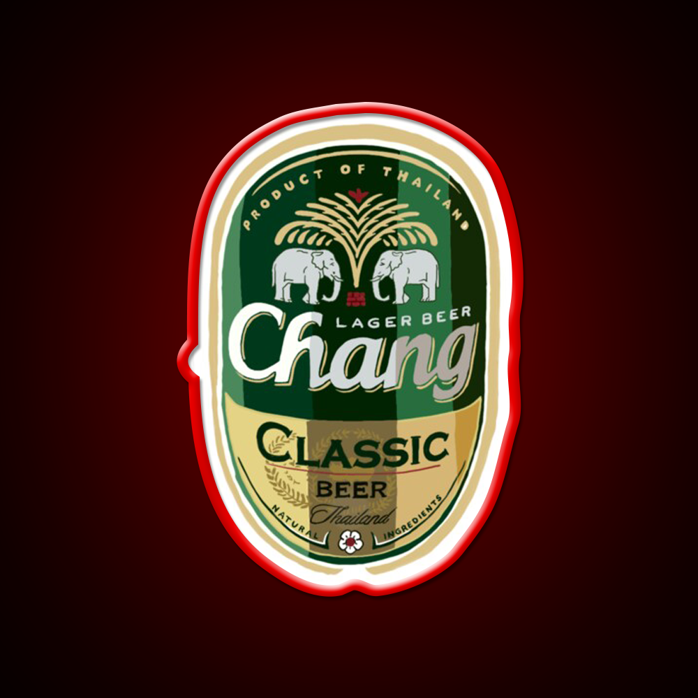 Thai Chang Beer Label Beer Bar Decor Led Neon Sign Rgb Color