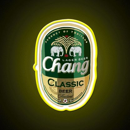 Thai Chang Beer Label Beer Bar Decor Led Neon Sign Rgb Color