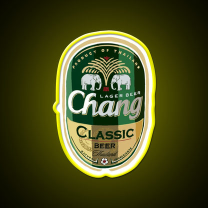Thai Chang Beer Label Beer Bar Decor Led Neon Sign Rgb Color