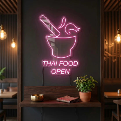 Thai Food Open LED Neon Sign - Shineneon