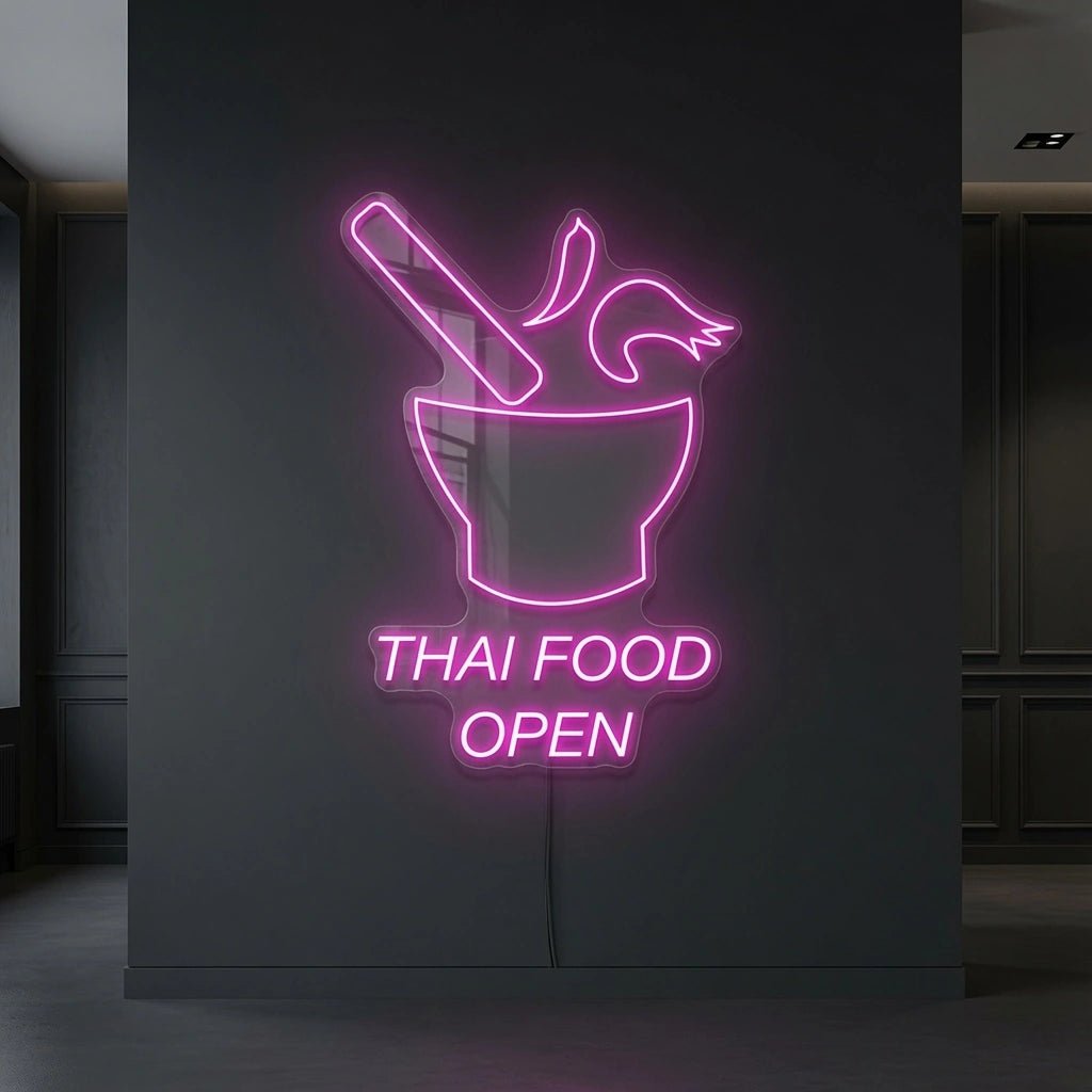 Thai Food Open LED Neon Sign - Shineneon
