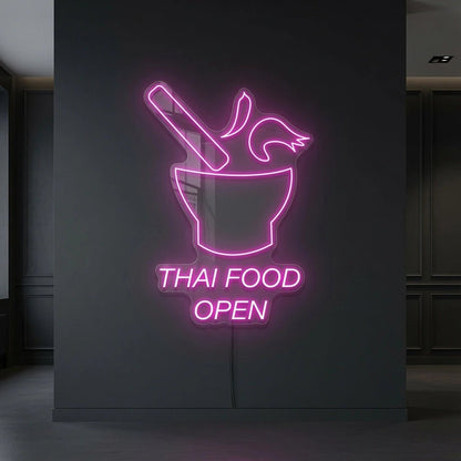 Thai Food Open LED Neon Sign - Shineneon