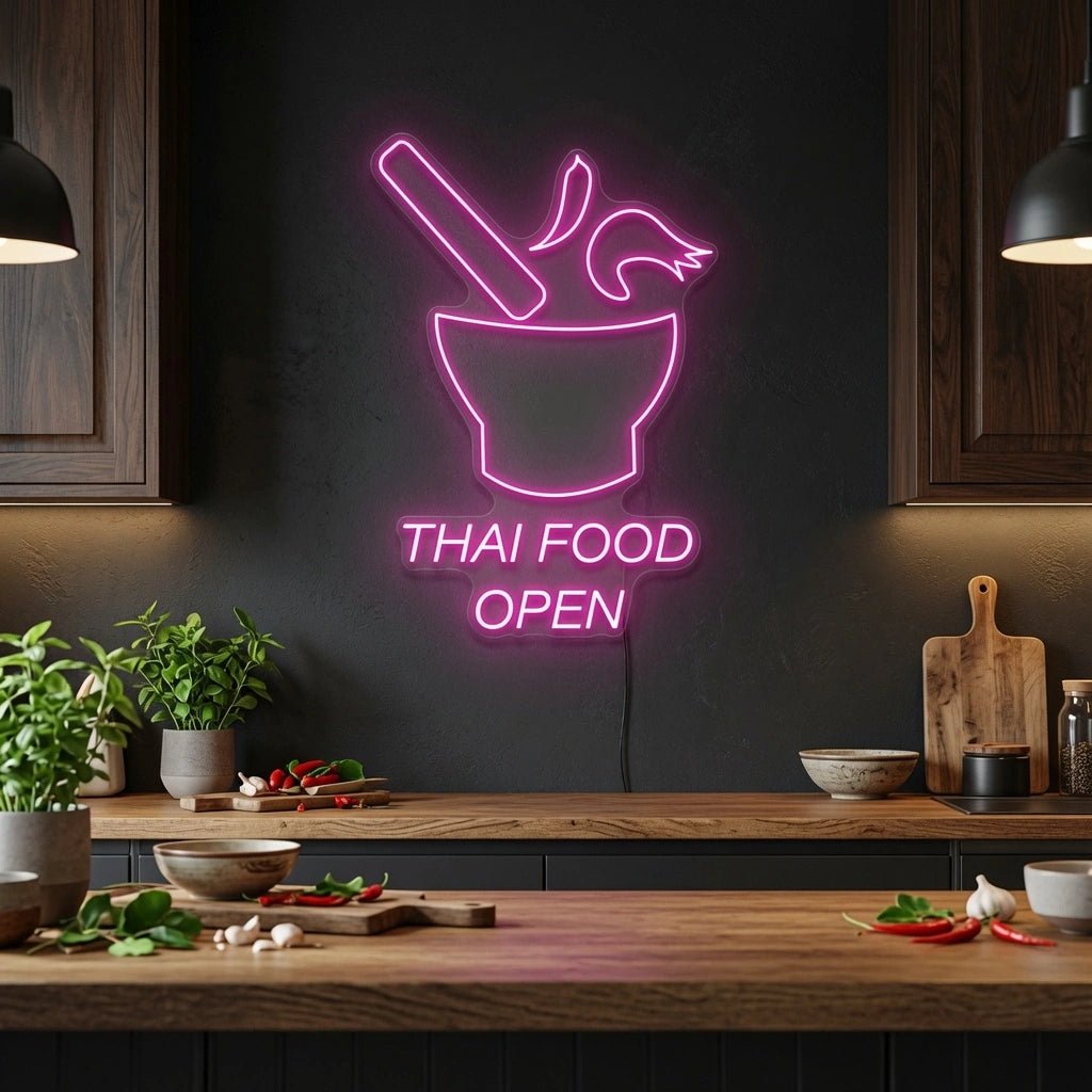 Thai Food Open LED Neon Sign - Shineneon