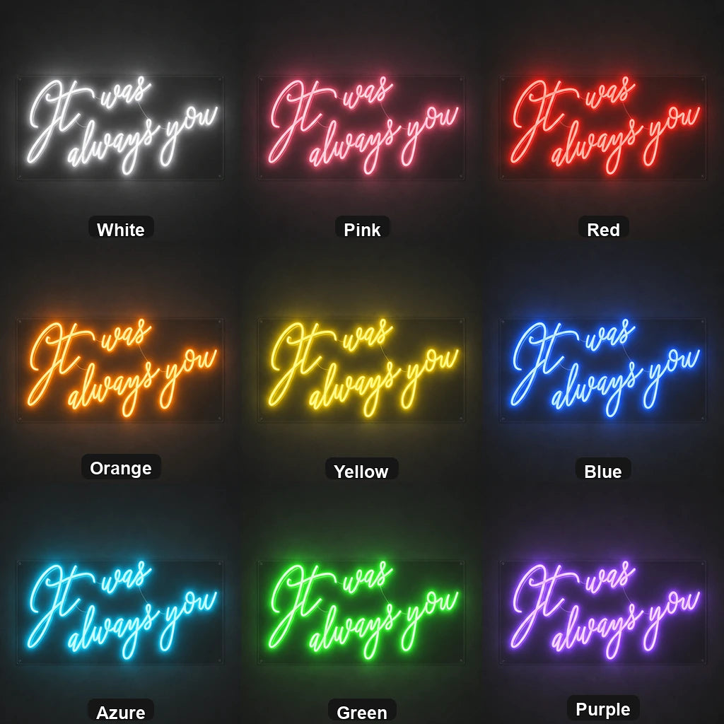 Thank Always You LED Neon Sign color grid