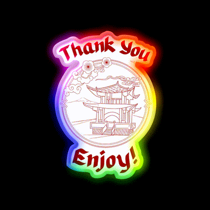 Thank You Enjoy Led Neon Sign Chinese Food Rgb Color