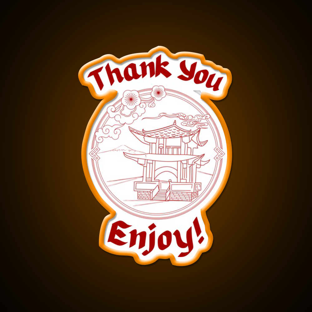 Thank You Enjoy Led Neon Sign Chinese Food Rgb Color