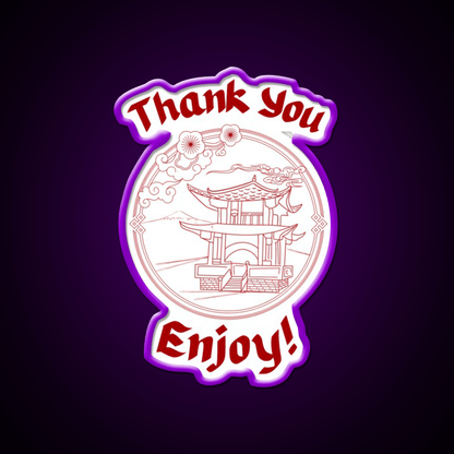 Thank You Enjoy Led Neon Sign Chinese Food Rgb Color - Shineneon