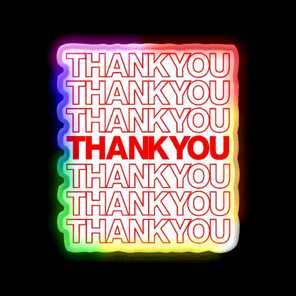 Thank You Led Neon Sign Chinese Food Rgb Color