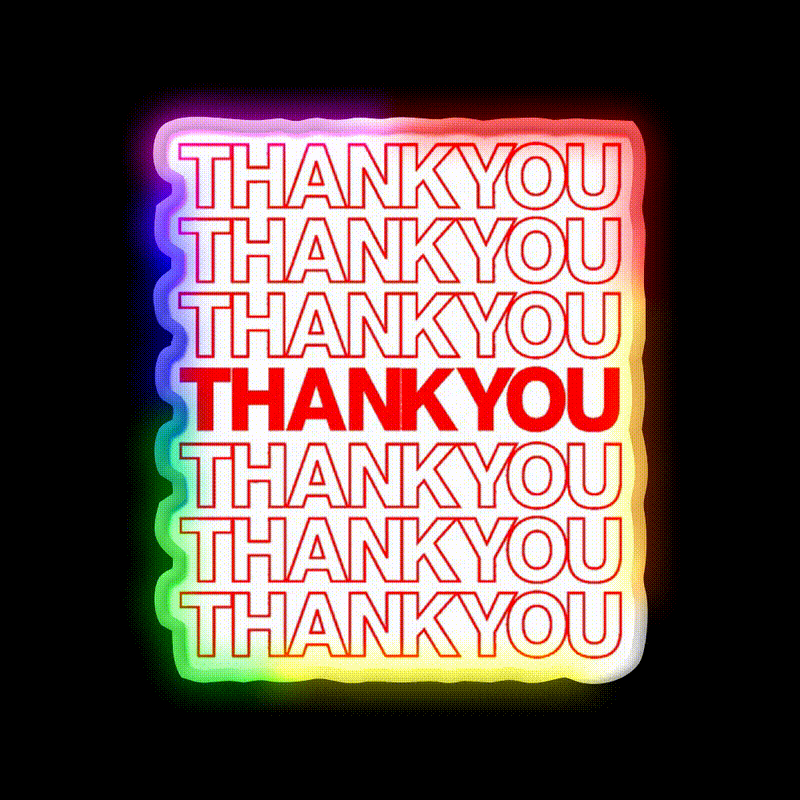 Thank You Led Neon Sign Chinese Food Rgb Color