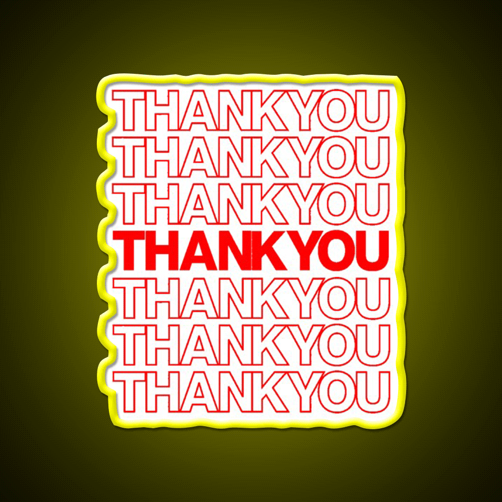 Thank You Led Neon Sign Chinese Food Rgb Color
