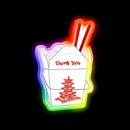 Thank You Take Out Led Neon Sign Chinese Food Rgb Color