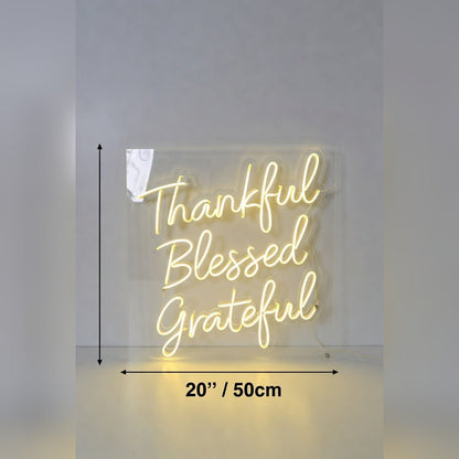 Thankful Blessed Grateful LED Neon Sign - Shineneon