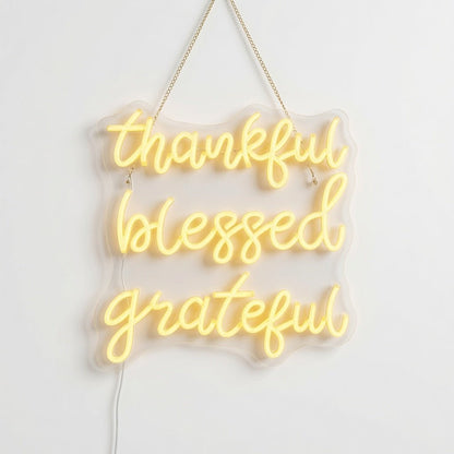 Thankful Blessed Grateful LED Neon Sign - Shineneon