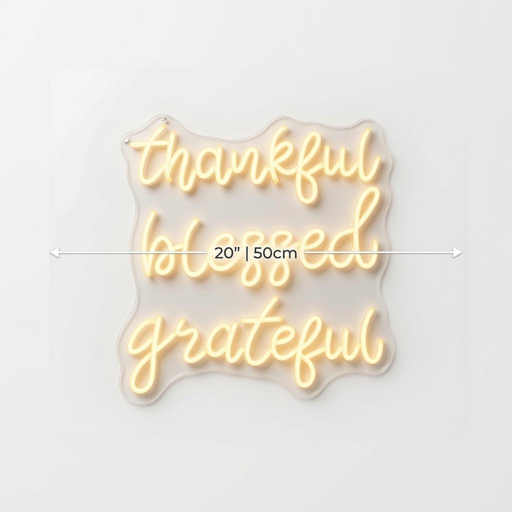 Thankful Blessed Grateful LED Neon Sign Home Wall Art - Shineneon