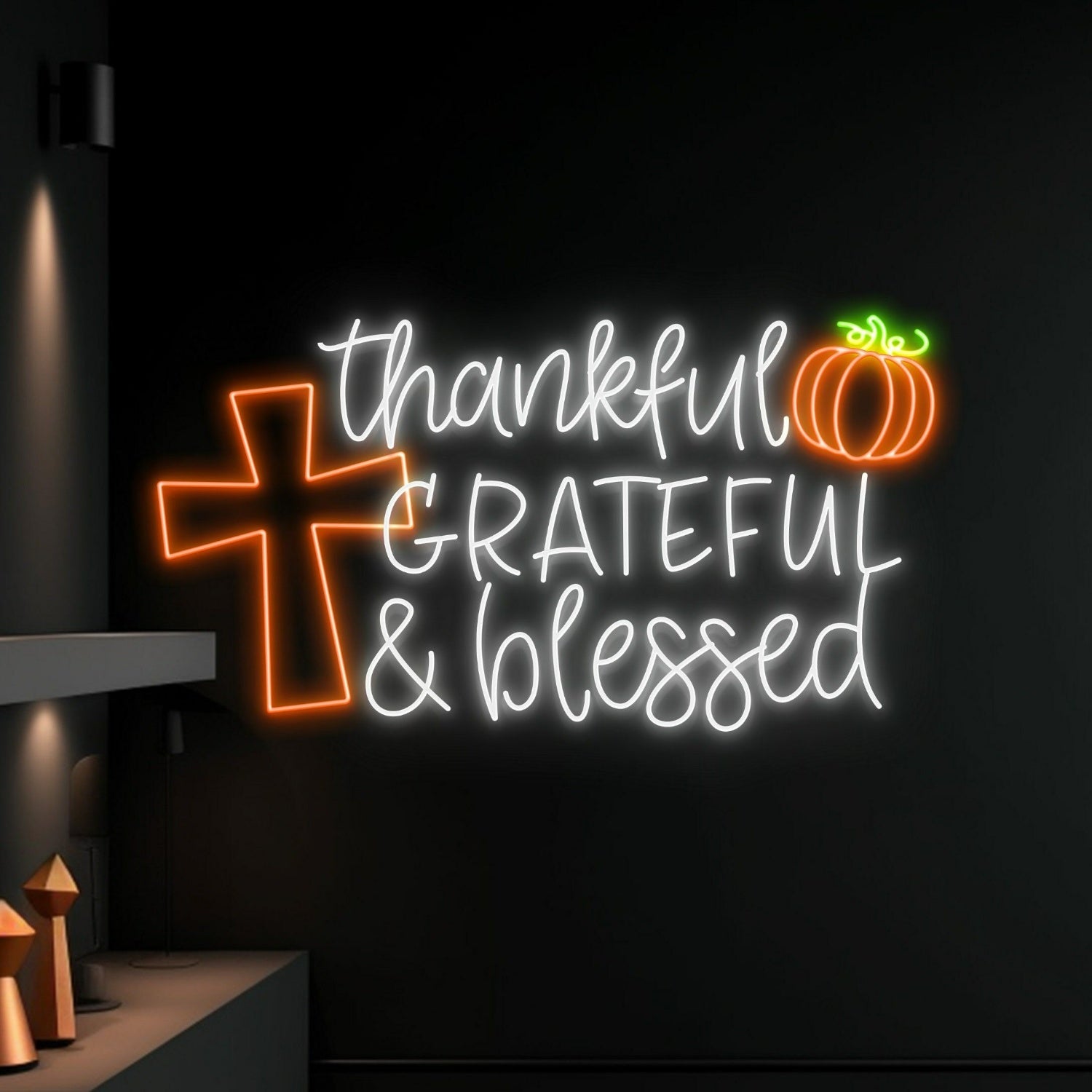 Thankful Grateful And Blessed Led Neon Sign | Shineneon