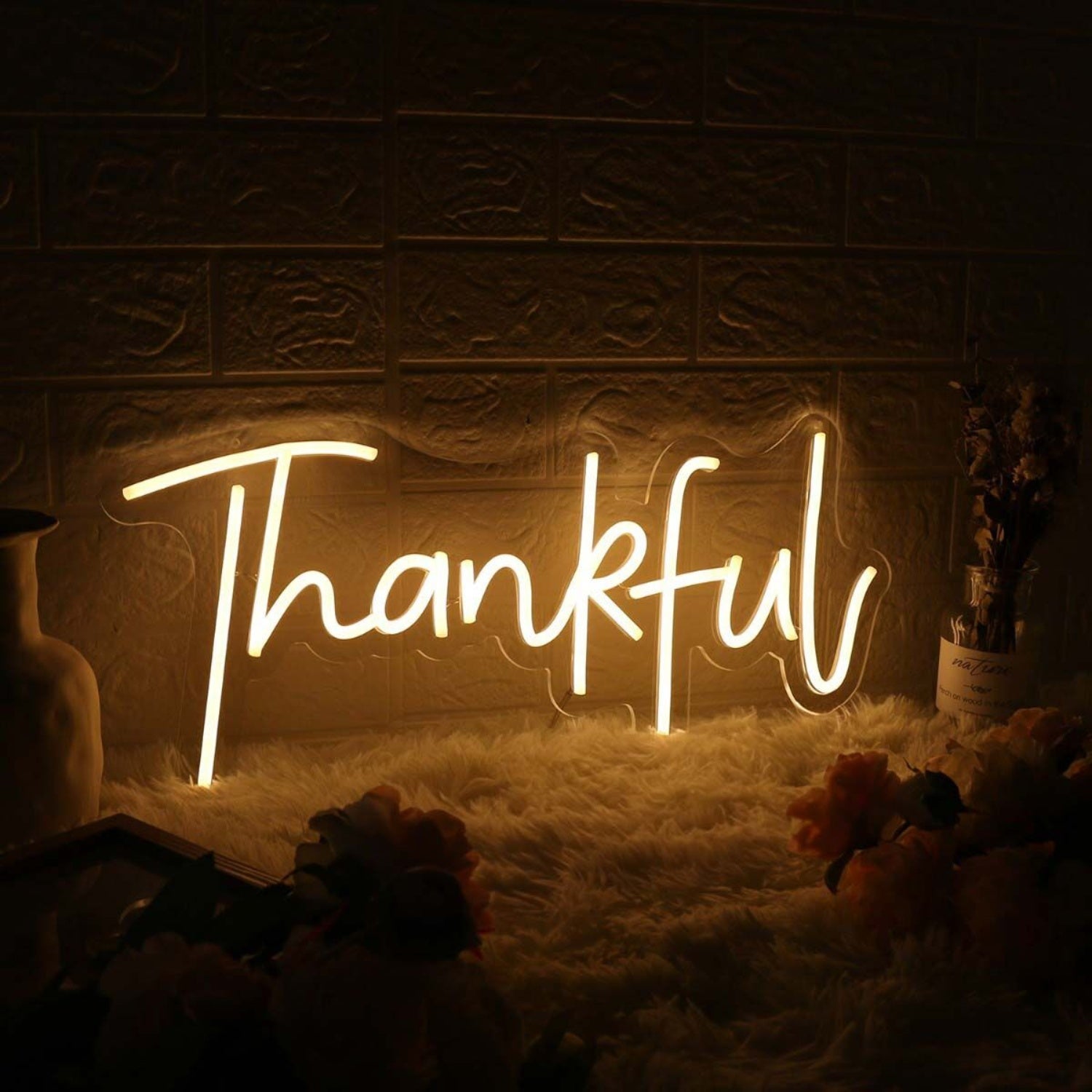 Thankful Yellow Led Neon Sign - Shineneon