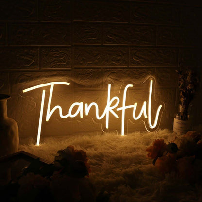 Thankful Yellow Led Neon Sign - Shineneon