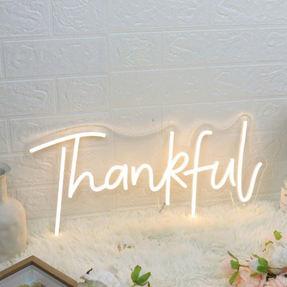 Thankful Yellow Led Neon Sign - Shineneon