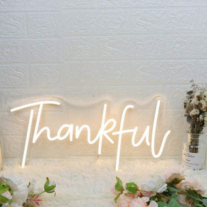 Thankful Yellow Led Neon Sign - Shineneon