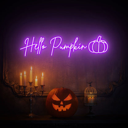 Thanksgiving Gatherings And Events Hello Pumpkin Led Neon Sign | Shineneon