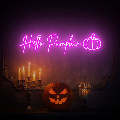 Thanksgiving Gatherings And Events Hello Pumpkin Led Neon Sign | Shineneon