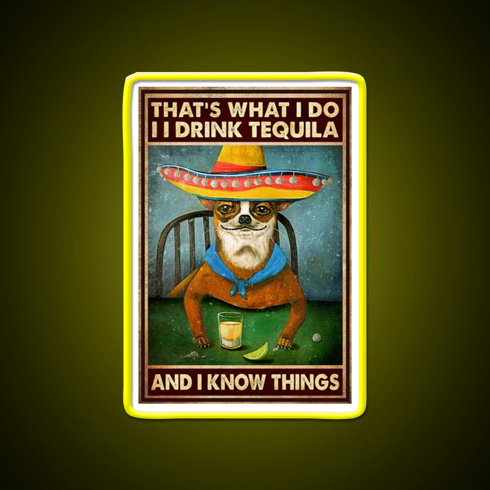 Thats What I Do Drink Tequila And I Know Things Tequila Led Neon Sign Rgb Color - Custom LED neon sign front view