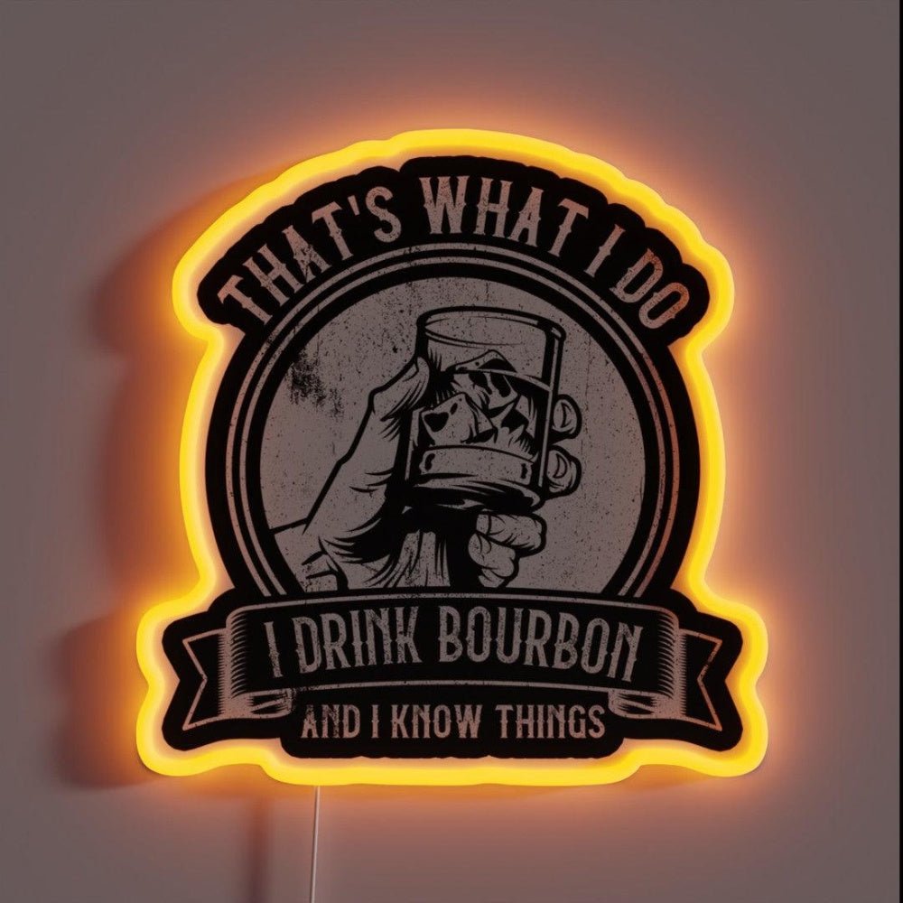Thatswhat I Do Drink Bourbon And I Know Things Rgb Led Neon Sign - Shineneon
