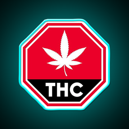 Thc Canada Warning Hemp Inspired Green Leaf Led Neon Sign Rgb Color - Size and dimension reference