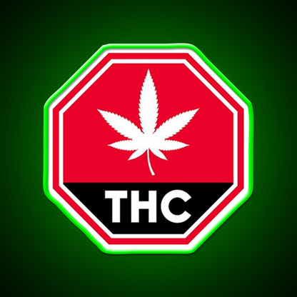 Thc Canada Warning Hemp Inspired Green Leaf Led Neon Sign Rgb Color - LED neon sign view 8
