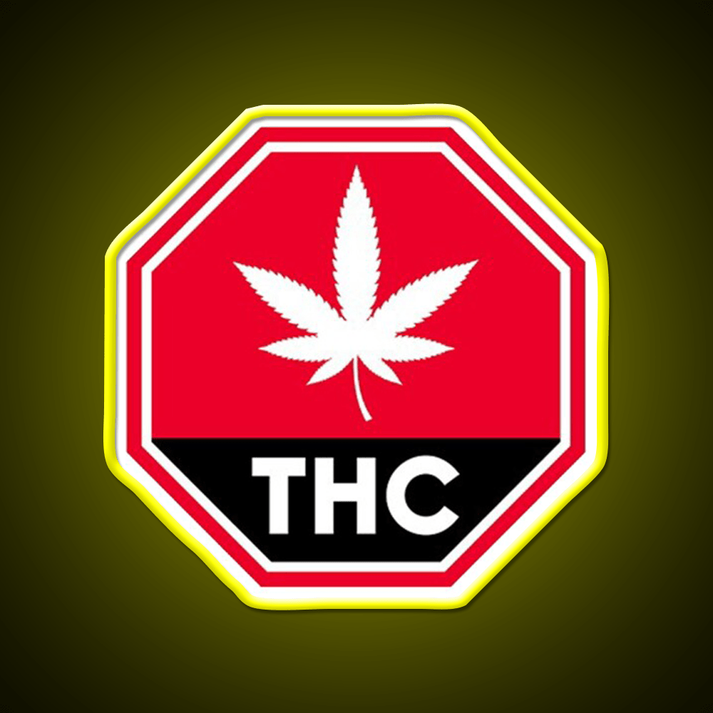 Thc Canada Warning Hemp Inspired Green Leaf Led Neon Sign Rgb Color - Shineneon