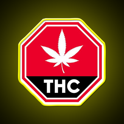 Thc Canada Warning Hemp Inspired Green Leaf Led Neon Sign Rgb Color - LED neon sign view 7