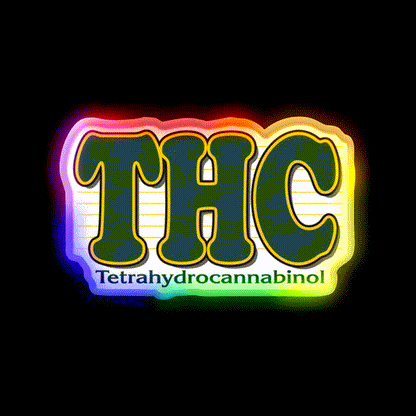 Thc Hemp Inspired Green Leaf Led Neon Sign Rgb Color - LED neon sign close-up detail