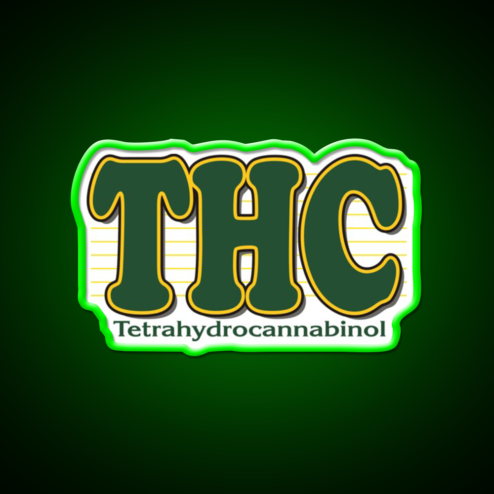 Thc Hemp Inspired Green Leaf Led Neon Sign Rgb Color - LED neon sign view 8