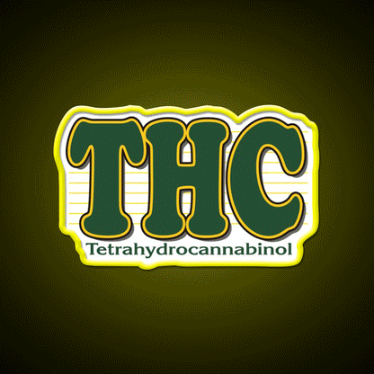 Thc Hemp Inspired Green Leaf Led Neon Sign Rgb Color - Custom LED neon sign front view