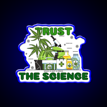 Thc Science Hemp Inspired Green Leaf Led Neon Sign Rgb Color - LED neon sign view 5