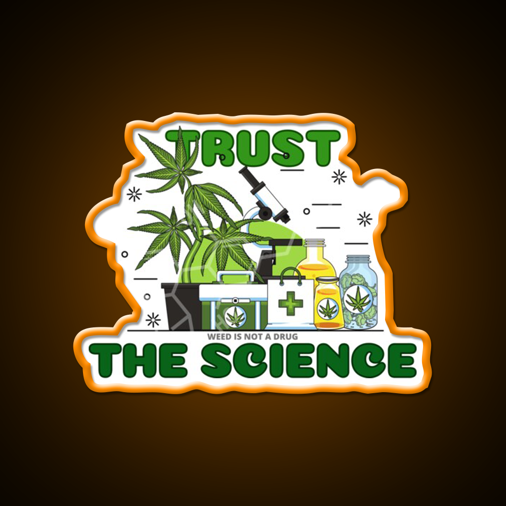 Thc Science Hemp Inspired Green Leaf Led Neon Sign Rgb Color - LED neon sign view 6