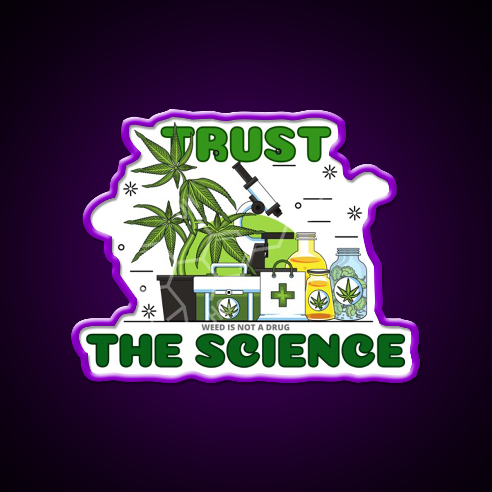 Thc Science Hemp Inspired Green Leaf Led Neon Sign Rgb Color - LED neon sign view 9