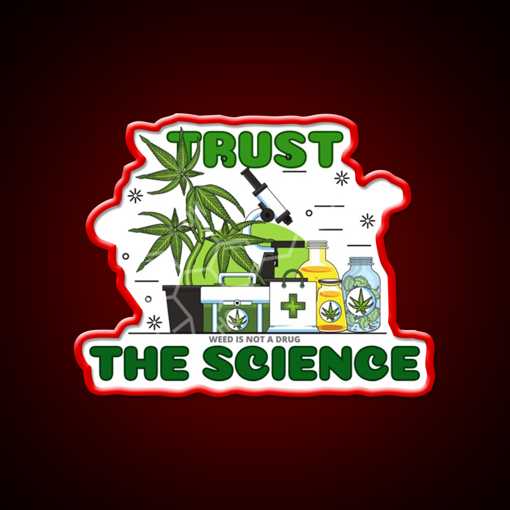 Thc Science Hemp Inspired Green Leaf Led Neon Sign Rgb Color - LED neon sign view 10