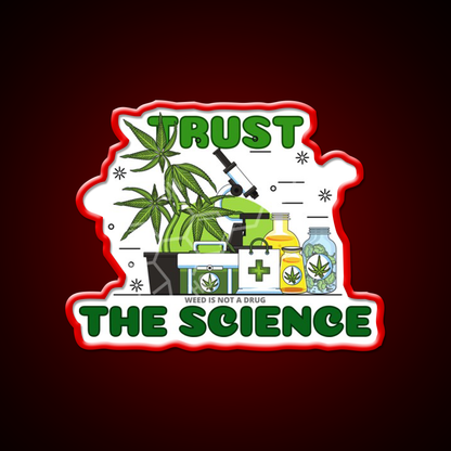 Thc Science Hemp Inspired Green Leaf Led Neon Sign Rgb Color - LED neon sign view 10