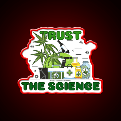 Thc Science Hemp Inspired Green Leaf Led Neon Sign Rgb Color - Shineneon