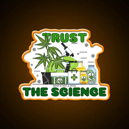 Thc Science Hemp Inspired Green Leaf Led Neon Sign Rgb Color - Shineneon