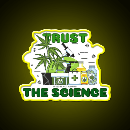 Thc Science Hemp Inspired Green Leaf Led Neon Sign Rgb Color - Shineneon