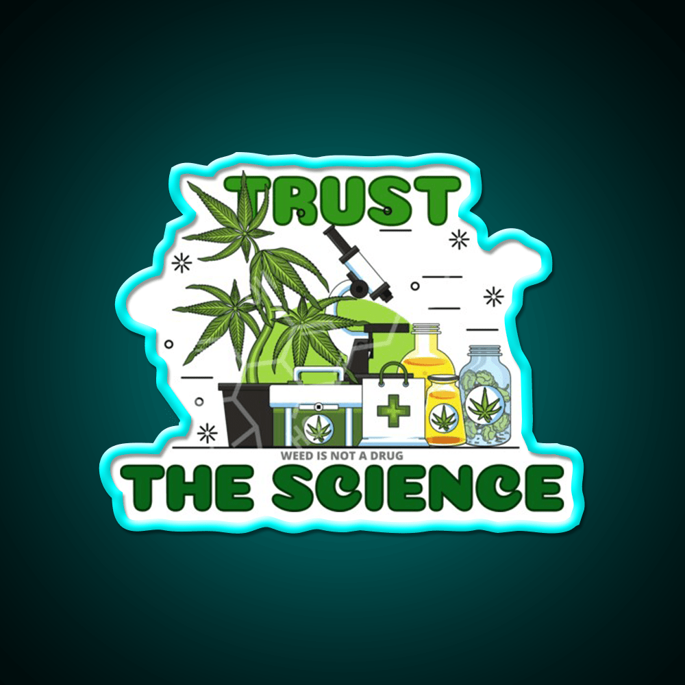 Thc Science Hemp Inspired Green Leaf Led Neon Sign Rgb Color - Shineneon