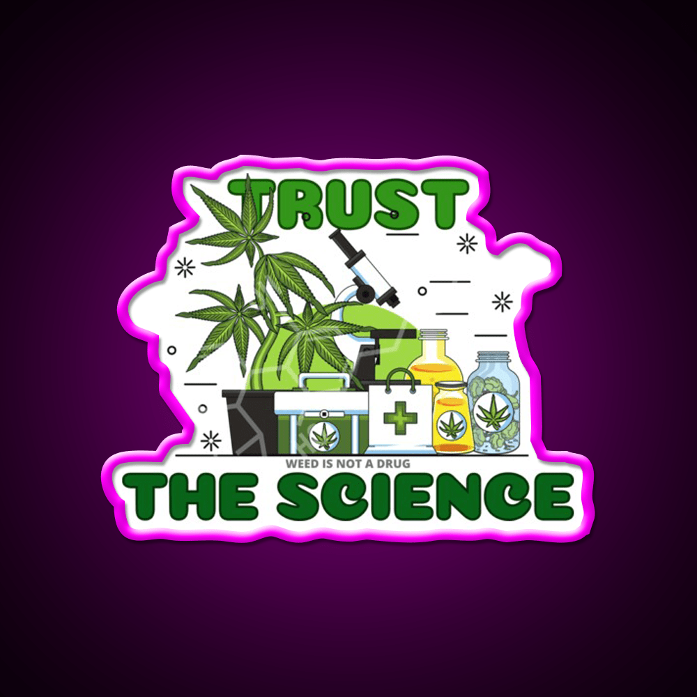 Thc Science Hemp Inspired Green Leaf Led Neon Sign Rgb Color - Shineneon
