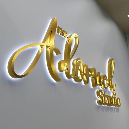 The Adorned Studio 3D Backlit Letters Business Metal Led Sign - Shineneon