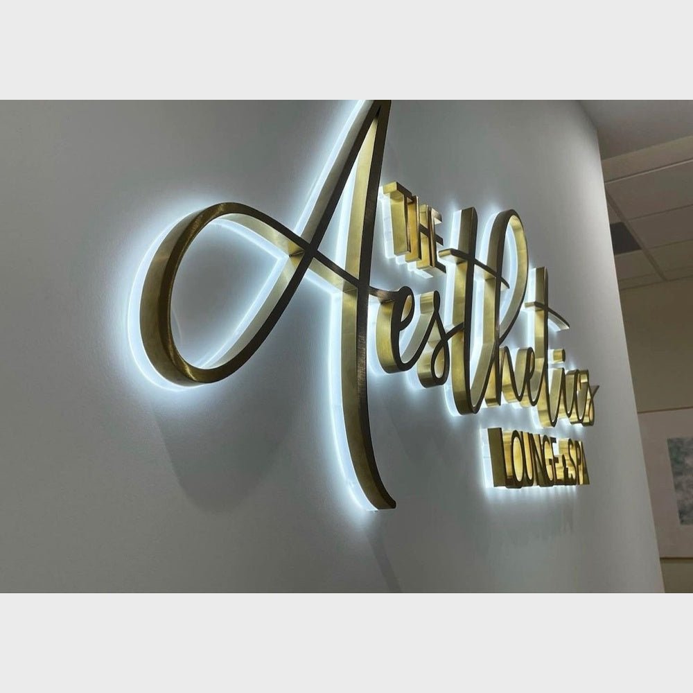 The Aesthetics Lounge And Spa 3D Backlit Channel Letters Led Light Sign - Shineneon