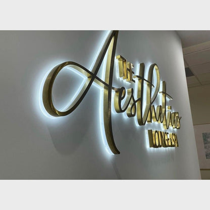 The Aesthetics Lounge And Spa 3D Backlit Channel Letters Led Light Sign - Shineneon