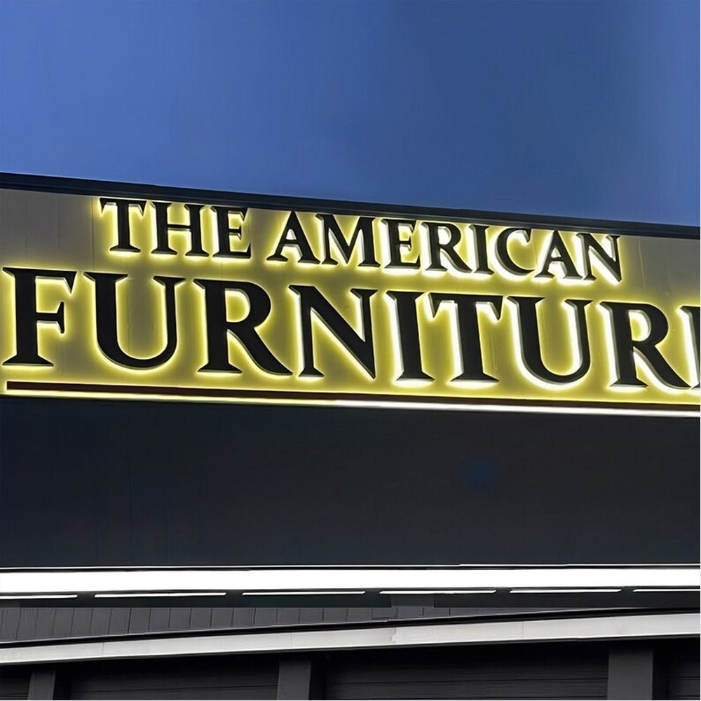 The American Furniture 3D Backlit Channel Letters Led Light Sign - Shineneon