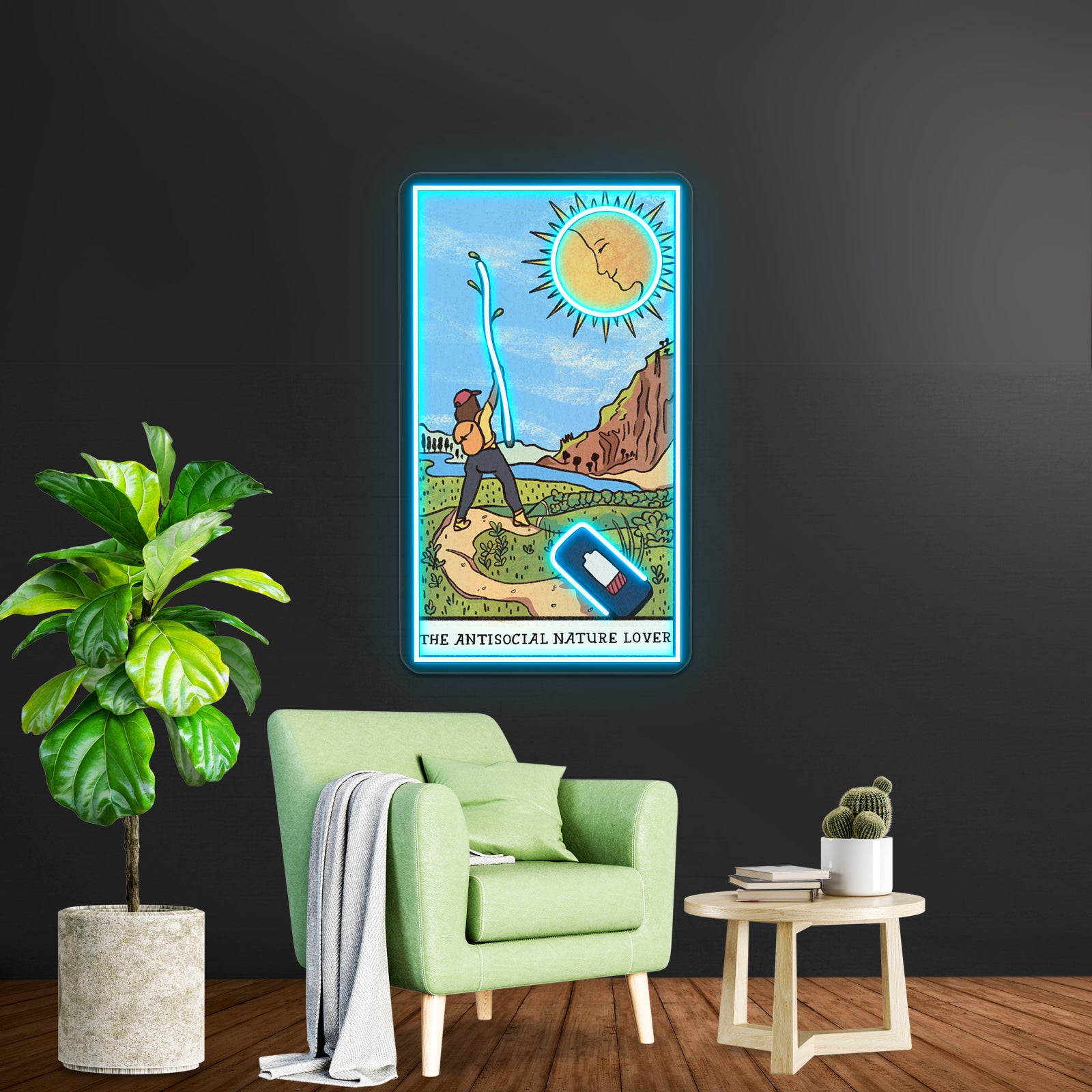 The Anti Social Nature Lover Tarot Card Neon Sign Artwork For Neon Bar Signs | Shineneon