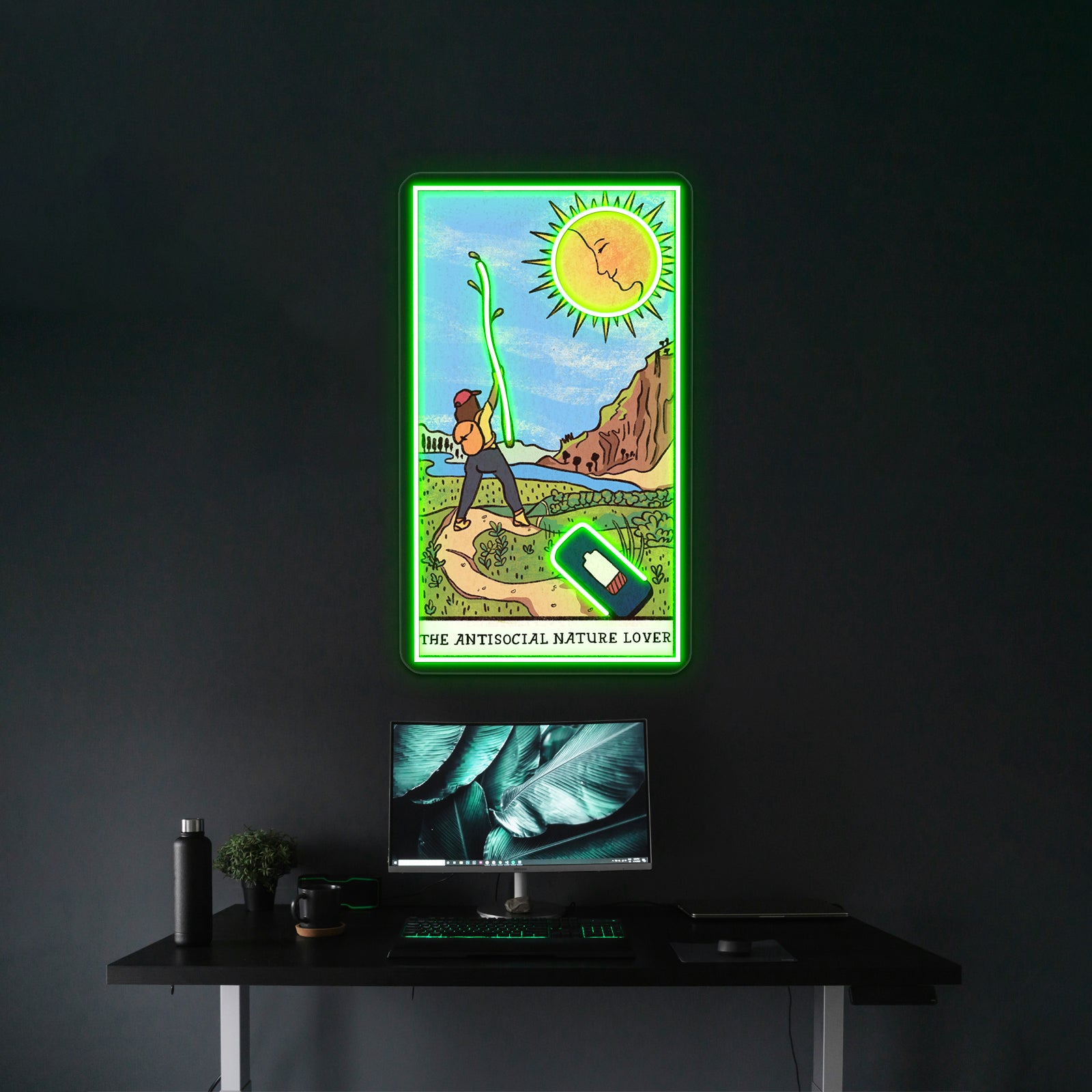 The Anti Social Nature Lover Tarot Card Neon Sign Artwork For Neon Bar Signs | Shineneon